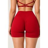 BK Hull Kadın Yüksek Bel Scrunch Toparlayıcı Kısa Şort Tayt Push Up Fitness Spor Tayt