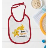 Bk Kids Beni Teyzeme Götürün Tasarımlı Kırmızı Bebek Mama Önlüğü-1 - 0 - 2 Yaş - Beyaz