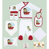 Bk Kids Kişiye Özel 10 Parça Kırmızı Hastane Çıkışı Battaniye ve Yastık Hediye Seti, Yeni Doğan Bebek Giyim Hediyesi-1 - Yenidoğan - Renkli