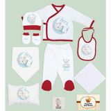 Bk Kids Kişiye Özel 10 Parça Kırmızı Hastane Çıkışı Battaniye ve Yastık Hediye Seti, Yeni Doğan Bebek Giyim Hediyesi-9 - Yenidoğan - Renkli
