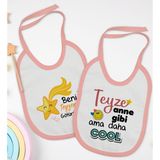BK Kids Teyze Tasarımlı 2’li Pembe Mama Önlüğü-1 - 0 - 2 Yaş - Beyaz