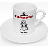 BK Kişiye Özel 3 Vakte Kadar Tasarımlı Türk Kahvesi Fincanı - 3