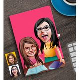 BK Kişiye Özel Anne Kız Karikatürlü Defter-1
