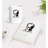 Bk Kişiye Özel Atatürk Temalı Beyaz Defter Kalem Kupa Seti-13