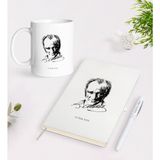 Bk Kişiye Özel Atatürk Temalı Beyaz Defter Kalem Kupa Seti-18