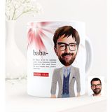 BK Kişiye Özel Baba Karikatürlü Beyaz Kupa Bardak