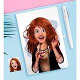 BK Kişiye Özel Barbie Bebek Karikatürlü Beyaz Defter ve Kalem Hediye Seti-8
