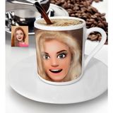 BK Kişiye Özel Barbie Bebek Karikatürlü Türk Kahvesi Fincanı-3 - Beyaz