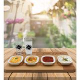 BK Kişiye Özel Baş Harfli Isimli 2’li Rakı Bardağı ve Meze Tabaklı Doğal Masif Ahşap Servis Sunum Tepsisi Model 10 - Şeffaf