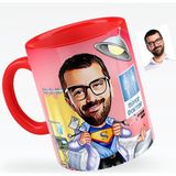 BK Kişiye Özel Bay Doktor Karikatürlü Kırmızı Kupa Bardak - 2