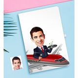 BK Kişiye Özel Bay Uçuş Görevlisi Host Karikatürlü Defter