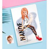 BK Kişiye Özel Bayan Karikatürlü Beyaz Defter-39