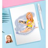 BK Kişiye Özel Bayan Karikatürlü Beyaz Defter ve Kalem Hediye Seti-42