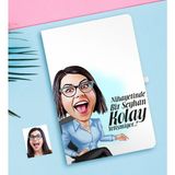 BK Kişiye Özel Bayan Kolay Yetişmiyor Karikatürlü Beyaz Defter-2