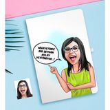 BK Kişiye Özel Bayan Kolay Yetişmiyor Karikatürlü Beyaz Defter-5