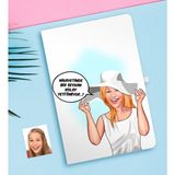 BK Kişiye Özel Bayan Kolay Yetişmiyor Karikatürlü Beyaz Defter-6