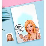 BK Kişiye Özel Bayan Kolay Yetişmiyor Karikatürlü Beyaz Defter-7