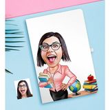 BK Kişiye Özel Bayan Öğretmen Karikatürlü Defter-5