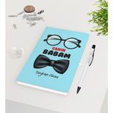 BK Kişiye Özel Canım Babam Tasarımlı Beyaz Defter Kalem Seti - Model 6