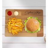 BK Kişiye Özel Doğal Masif Ahşap Yemek Sunum ve Servis Tepsisi