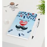 BK Kişiye Özel Dünyanın En Iyi Babası Tasarımlı Beyaz Defter Kalem Seti - Model 6