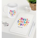 Bk Kişiye Özel En Iyi Öğretmen Beyaz Defter Kalem Kupa Seti-12