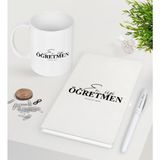 Bk Kişiye Özel En Iyi Öğretmen Beyaz Defter Kalem Kupa Seti-16