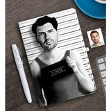 BK Kişiye Özel Erkek Kriminal Karikatürlü Beyaz Defter ve Kalem Hediye Seti-1
