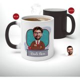 Bk Kişiye Özel Erkek Öğretmen Karikatürlü Sihirli Kupa Bardak-3 - Beyaz