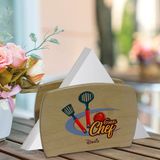 BK Kişiye Özel Güzel Chef Tasarımlı Lüks Ahşap Peçetelik-1