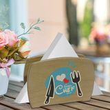 BK Kişiye Özel Güzel Chef Tasarımlı Lüks Ahşap Peçetelik-9