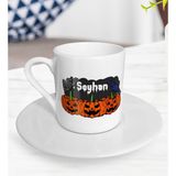 BK Kişiye Özel Happy Halloween Tasarımlı Türk Kahvesi Fincanı-19