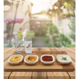 BK Kişiye Özel Harf ve Isimli 2’li Rakı Bardağı ve Meze Tabaklı Doğal Masif Ahşap Servis Sunum Tepsisi Model 5 - Şeffaf