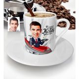 BK Kişiye Özel Host Karikatür Türk Kahvesi Fincanı - 1 - Beyaz