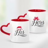 BK Kişiye Özel Ikili His Hers Kırmızı Kalpli Kupa Bardak