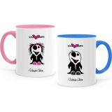 BK Kişiye Özel Ikili Pembe & Mavi Sevgili Kupa Bardak Seti - 10
