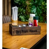 BK Kişiye Özel Isimli Doğal Ahşap Mutfak Dispenser Düzenleyici Model-2 - 1 Adet