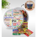 BK Kişiye Özel İsimli Happy Birthday Tasarımlı Dev Boy Haribo Minis Kovası Model 2 100 x 10 gr - 1 kg