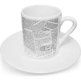BK Kişiye Özel Isimli Retro Gazete Tasarımlı Türk Kahvesi Fincanı - 1