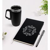 BK Kişiye Özel Isimli Siyah Defter Kalem Termos Mug Seti - 1 - Gri