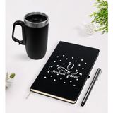BK Kişiye Özel Isimli Siyah Defter Kalem Termos Mug Seti - 4 - Beyaz