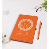 BK Kişiye Özel Isimli Turuncu Termo Deri Defter Kalem Seti Model 2