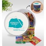BK Kişiye Özel İsimli Yeni İşinde Başarılar Tasarımlı Dev Boy Haribo Minis Kovası Model 1 100 x 10 gr - 1 kg