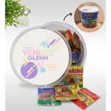 BK Kişiye Özel İsimli Yeni İşinde Başarılar Tasarımlı Dev Boy Haribo Minis Kovası Model 2 100 x 10 gr - 1 kg