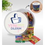BK Kişiye Özel İsimli Yeni İşinde Başarılar Tasarımlı Dev Boy Haribo Minis Kovası Model 3 100 x 10 gr - 1 kg