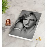 BK Kişiye Özel Kadın Karakalem Sanatsal Portre Tasarımlı Beyaz Defter-3