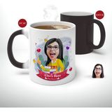 Bk Kişiye Özel Kadın Kimya Öğretmeni Karikatürlü Sihirli Kupa Bardak-1 - Beyaz
