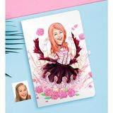 BK Kişiye Özel Kadın Soyut Karikatürlü Beyaz Defter-12