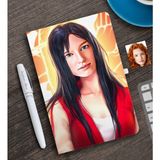 BK Kişiye Özel Kadın Soyut Karikatürlü Beyaz Defter ve Kalem Hediye Seti-20