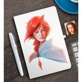 BK Kişiye Özel Kadın Soyut Karikatürlü Beyaz Defter ve Kalem Hediye Seti-24
